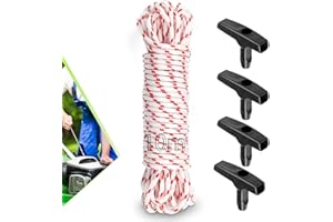 BHBXHB 3.5 mm Lawnmower Pull Cord 10 m Pull Cord for Petrol Lawnmower With 4 Pcs Pull Cord Handle Recoil Starter Rope Replacement Universal Engine Starter for Petrol Lawnmower Trimmer Chainsaw