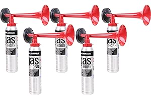EVAQ8 Pack of 5 Emergency Air Horns for Warnings, Drills and as a Temporary Fire Alarm
