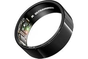 ULTRAHUMAN Ring Air (Certified Renewed) - Smart Ring Health Tracker, kit di misurazione della prima misura, monitoraggio del sonno, anello intelligente per uomo/donna, fitness tracker (nero aster, 8)
