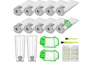 YUKOVEP 12 sacchetti per aspirapolvere compatibili con aspirapolvere Vorwerk Folletto VK7 FP7 VK7S FP7S,Incluso 12 sacchetti folletto+ 2 Filtri Hepa +6 Profumi+2 Spazzolini Multiuso-Ricambi Vorwerk Folletto