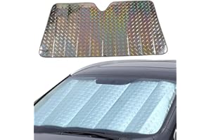 lembrd Car Windshield Sunshade, Foldable Windscreen Sun Shade For Car Inside,Heat Reflective Double-sided Windscreen Visor Front Window Sunshades For Car SUV Truck To Keep Vehicle Cooler (140X70CM)