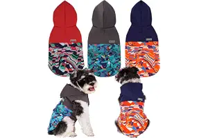 BPS Chubasqueros Impermeables para Mascotas Perros Impermeables con Capucha Bolsillo para Perro Pequeño Mediano y Grande con Material 100% Poliéster (L, Azul Decorativo) BPS-16175AZ