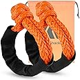 BNEEN KUBAKA Synthetic Soft Orange Shackle 1/2" X 22 Inch Rugged Off Road Shackles (41,000 lbs) Maximum Break Strength with Protective Sleeve for Off-Road Towing ATV Recovery (Orange, 2-Pack)