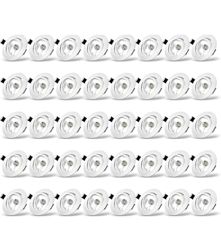 Kit 24 Telai Da Incasso Per Faretti LED – Incluse 24 Prese GU10, Bianco, Per Fori 55-70mm – Illuminazione Perfetta Per Casa E Negozi
