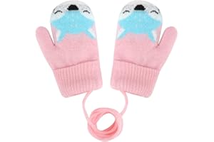FAKEFACE Mignon Gants et Moufles Enfant Hiver Épaissir Chaud Gants Moufles Ski Jouer Neige pour Enfants 1-3 ans Design Renard Gants Hiver en Laine Gant Chaud Double Couche