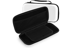 RISVOWO Funda para Nintendo Switch y Switch OLED, Carcasa Estuche Rigido de Transporte, Hard Shell Storage Case, Bolsa de Transporte portátil para para Nintendo Switch Console y Accesorios(Blanco)