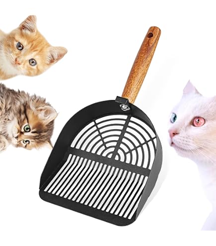 SunGrow Große Katzenstreuschaufel Rosa | Ergonomisch, Spart Streu, Für Alle Streuarten – Einfache Reinigung Der Katzentoilette