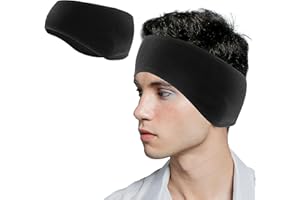 WLLHYF Scaldaorecchie in pile, paraorecchie invernali, per uomo e donna, per corsa, yoga, sci, equitazione, fascia per orecchie (nero)