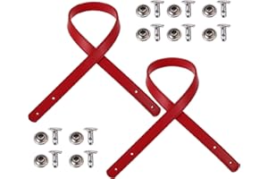 EXCEART 2 Juegos de Asas para Bolsos de Cuero de PU Bolsos de Correa para El Hombro con Remaches Asas para Bolsos de Repuesto Suministros para Hacer Bolsos (Rojo)