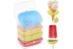 TranRantic 4 Stück Tropffrei Eis am Stiel-Halter für Kinder, Silikon Eishalterung für Kinder, Mehrweg Eis Tropfschutz, Dicker Eis Halter für Eiswaffeln＆Eis am Stiel (Mehrfarbig)