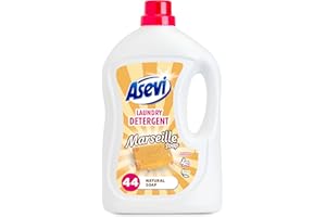 Asevi Laundry Detergent, Washing Liquid Detergent, Laundry Cleanser, 2376 ml, 44 Washes, Marseille Soap