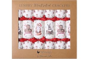 Wrendale Designs by Hannah Dale - Winter Wonderland - Luksusowe świąteczne krakersy - zestaw 6 sztuk