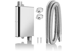 ‎MAXEARN MaxEarn Verbesserter Schalldämpfer mit 120cm Abgasschlauch für Stromerzeuger, Auto Edelstahl Auspuffrohr Standheizung, Auspuff Abgasrohrleitungen mit 2 klammern für Ebespacher Luft Diesel Heizung