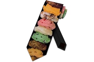 Three Rooker Ice Cream Ties Ice Cream Cone Neckties Food Tie Mens Neckties, Multi, One size