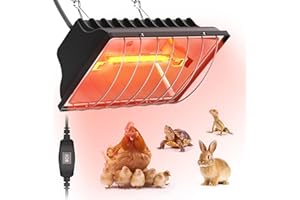 HEYOUTH Lampe Chauffante Poussin,Lampe Chauffante Pour Volaille,Chauffage Pour Poulailler,Lampe Chauffante Chiot,Thermostatique,Pour Bétail Poussins, canetons, cailles naissantes (175W)