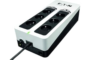 Eaton Onduleur 3S 450 FR - Off-line UPS - 3S450F - 450VA (6 prises FR) Noir/Blanc