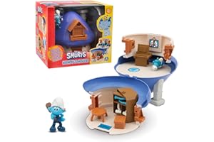 Giochi Preziosi Smerfy - dom wynalazcy, 2 ekskluzywne postacie, transformowalne elementy wystroju wnętrz i naklejki, odkryj ukryty klucz, dla dzieci od 3 lat