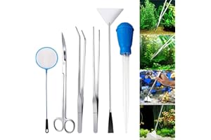 Sunshine smile 6PCS Accessori Acquario,Forbici Acquario,Pinza Acquario,Acquario Aquascaping Kit,Acquario Pinzette per Acquario,Acquatica Strumenti Set,Acquario Aquascaping Kit