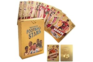 ZIRYAKO 55 carte da calcio in lamina d'oro, Carte da calcio della Coppa del Mondo 2025,carte da calcio d'oro per appassionati di calcio e collezionisti, carte da calcio Euro 2025