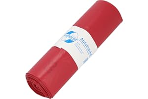 DEISS PREMIUM - Bolsas de basura (60 my, 70 L), color rojo