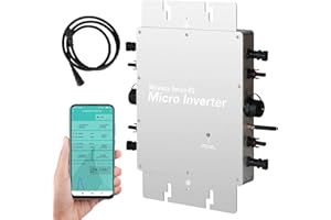 Jadeshay 1600W Wechselrichter Balkonkraftwerk, Netzgekoppelter Wechselrichter Solar Inverter MPPT Grid Tie Inverter mit Wi-Fi Mobiltelefon Überwachungssystem