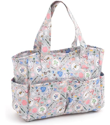 Sac De Rangement Artemio - Taupe à Pois - 25 X 44 Cm - 14 Compartiments - Pour Loisirs Créatifs, Fournitures - 7