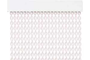 MERCURY TEXTIL Cortina para Puerta Tiras PVC 200x90cm，Cortina para Puerta Exterior，10 Color (Blanco+Filo Lila R5)