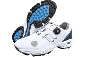 XUANKE Men's Golf Shoes Mens Waterproof Golf Shoes for Men Professional Spiked Casual Sneakers Non-Slip Outdoor Trainers Comfortable Breathable