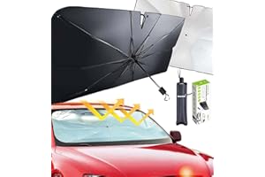 ‎HOME KOKO LOOK Sonnenschutz Frontscheibe Innen Auto 120x65cm Windschutzscheibe Hitzeschutz Auto Sonnenblende Windschutzscheibe Faltbare Auto UV Schutz Sonnenschirm Frontscheibe Sonnenrollo Auto - Meisten/Kleine