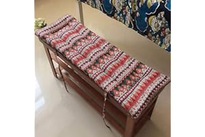 Waigg Kii Bench Cushion 2 or 3 Seater Indoor,soft Garden Dining Bench Seat Cushion Outdoor,cotton Rectangle Cushion Pad for Patio Swing (120x35cm,Red)