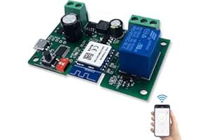 EACHEN 1 Canale Intelligente Pulsante Relè Wifi DC5V/12V Wireless Universale Modulo Telecomando Interruttore Timer per Automazione Cancelli Compatibile con Alexa, Tuya Smart Life App