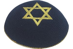 BODY-SOUL-N-SPIRIT KIPPAHS Star of David Knitted Kippah Yarmulke Tribal Jewish Yamaka Kippa