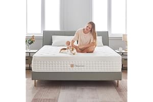 Hiepunos Matelas 180x200 cm, Épaisseur 26cm, Hybride Matelas, Matelas à Ressorts Ensachés et à Mémoire de Forme, H3 Moyenne Ferme, 7 Zones de Confort, Respirant, Soutien Parfait, (Blanc)