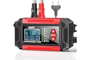 6A Autobatterie Ladegerät mit Batterietester kfz 2-in-1, 12V Batterieladegerät mit Analysefunktion für CCA, SOH, SOC - Kompatibel mit AGM, Gel, EFB für PKW, LKW, Motorrad, Boot
