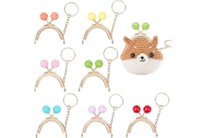 PH PandaHall 7 Colori Chiusura Borsa clic clac Telaio Borsa 5cm Chiusura Bacio Lucchetto Cornice in Metallo Portamonete Manici con Perline in Resina Palla per Fare Borsa Fai da Te Artigianato