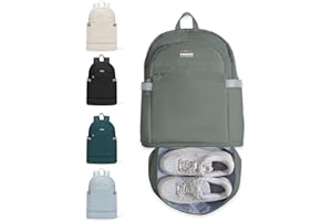 SIKAZAN Bolsa Deporte con Compartimento Para Zapatos Mochila Senderismo Mochila Viaje Mujer and Hombre (verde)