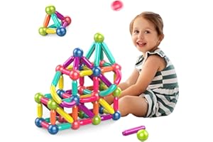 BESTYMXY Magnetic Stick, Balls and Rods Set, Building Sticks Blocks, STEM Stacking Toys Magnet Educational for Kids Boys Girls (42 PCS)