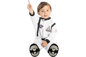 Spooktacular Creations Baby Unisex NASA Jr. Astronauten-Kostüme, Weiß, Größe S (6-12 Monate)