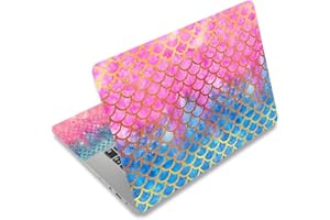 TOLULU Laptop Skin Sticker Decal,12" 13" 13.3" 14" 15" 15.4" 15.6 inch Laptop Vinyl Skin Sticker Cover Art Protector Notebook PC (Free 2 Wrist Pad Included), Decorative Waterproof Removable, Mermaid Scales