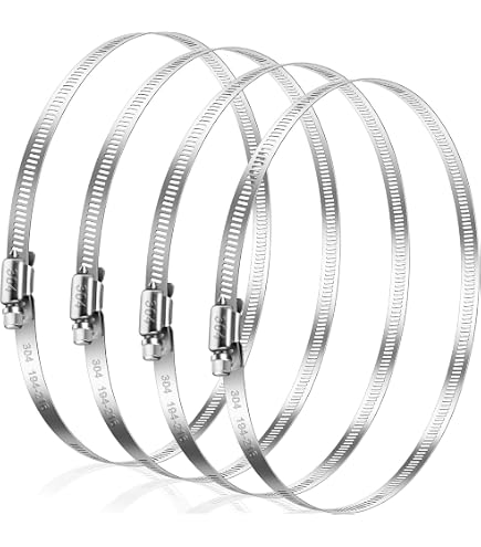 Colliers De Serrage Inox 304 VidaXL – Lot De 6, Diamètre 91-140 Mm Réglable, Largeur 12 Mm, Pour Tuyaux Et Câbles