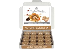 SPOTLESS LEOPARD Autumn Cuddle Up Cire fondue – 16 x 5 g en forme de cœur parfumée avec un parfum de citrouille torréfiée et de gingembre comme cire d'automne dans une nouvelle boîte cadeau fortement parfumée