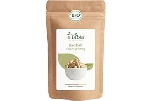 ELTABIA Bio Baobab Kapseln 500 Stück | Hochdosiert 1290mg Tagesdosis | Affenbrotbaum in Rohkost Qualität | Apothekerbaum 100% rein und ohne Zusatzstoffe | Veganes Fruchtpulver