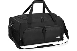 Sucipi Sporttasche Herren Reisetasche Sporttaschen mit Schuhfach & Nassfach Weekender Tasche Wasserdicht für Fitness Sport Training Reise als Gym Bag Schwimmtasche Strandtasche Saunatasche Schwarz