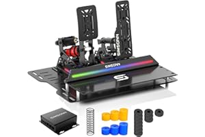 SIMSONN PRO X Ultra-Pedale, Sim-Racing-Pedale, PC-Racing-Simulator-Pedale, HE-Hydraulikpedale Unterstützt VAM und VAM Pro Haptic Pedals Reactor (PRO X Ultra P2-H2-1-Erhöhungsbrett)