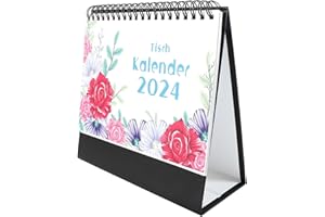 ZELAITE Tischkalender 2024 - Kalender 2024, Wochenkalender zum Aufstellen, 12-Monatskalender von Januar 2024 bis Dezember 2024, Tischkalender zum Aufstellen und Monatsplaner 2024 (A)
