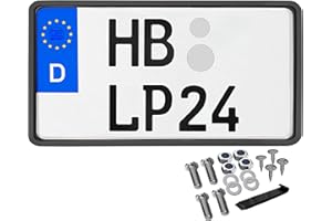 L & P CAR DESIGN Kennzeichenhalter 255x130 Leichtkraftrad Motorrad Nummernschildhalterung Traktor 255 x 130 mit Rahmen Kennzeichenhalterung Kennzeichenverstärker Anhänger Kennzeichen Halter mit Befestigungsmaterial