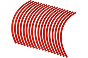 Hihaha 18pcs Fits 16-19inch Rim Motorcycle Car Wheel Rim Sticker Strip Red Durable Material