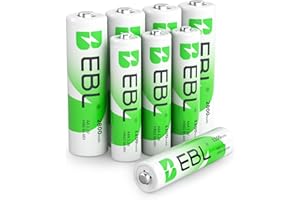 EBL 8pcs 1.2V AA AAA Ni-MH Batterie Ricaricabili Combinate, Confezione 4 X 2800mAh AA Pile Ricaricabili & 4 X 1100mAh AAA Pile Ricaricabili