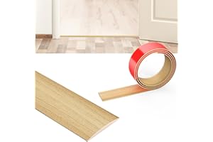 Flintronic 1.2M Laminate Flooring Threshold Transition Strip, 4CM PVC Floor Divider Self Adhesive Transition Strip, Door-Strip Threshold Bars for Joining Floor Gaps, Carpet, Tiles (Oak Grain)