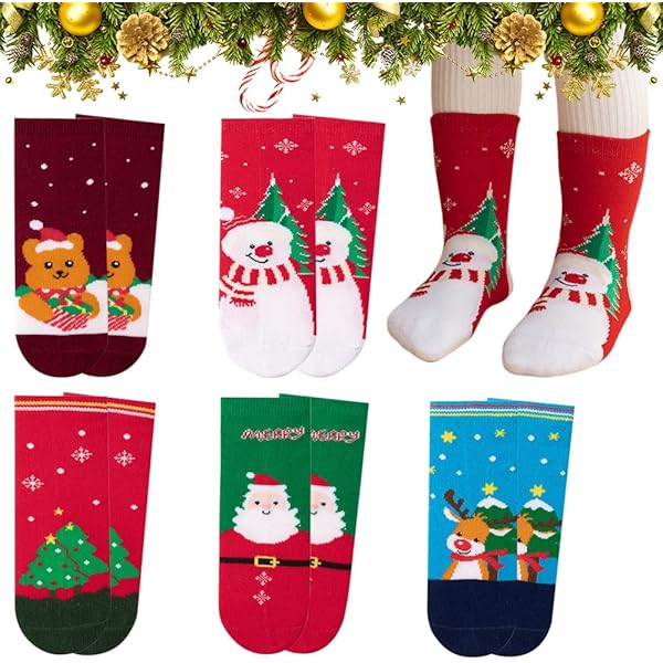 6 Paia Calzini Di Natale Per Bambini | Caldi E Morbidi In Cotone | Regalo Perfecto - Foto 13